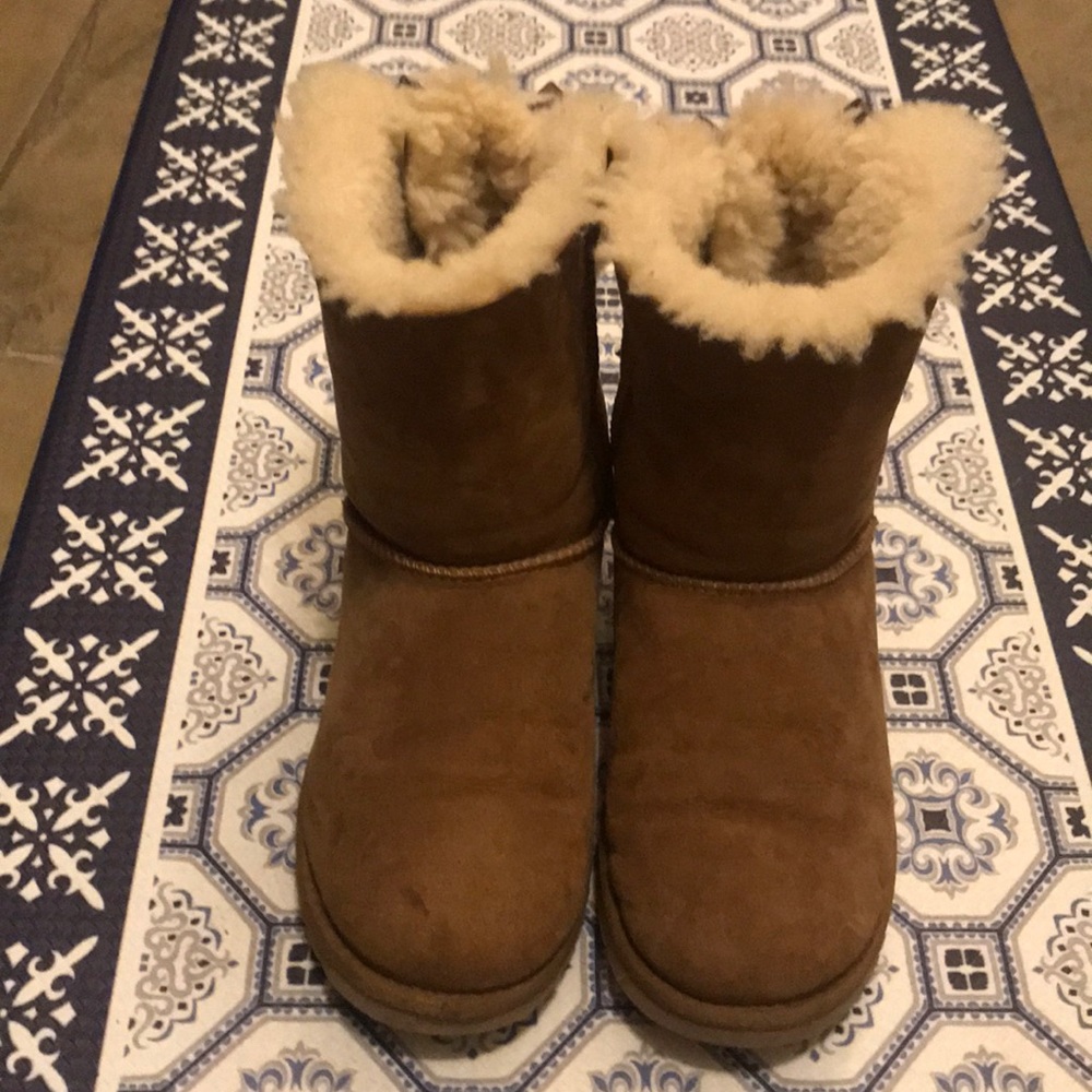 Chestnut Suede UGG Bailey Bow Boots